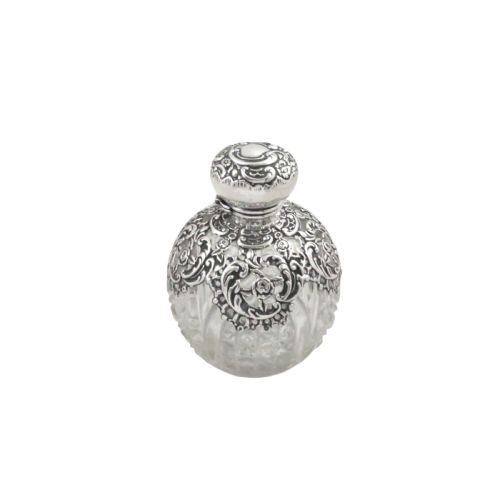 Antique Edwardian Sterling Silver Scent / Perfume Bottle 1903