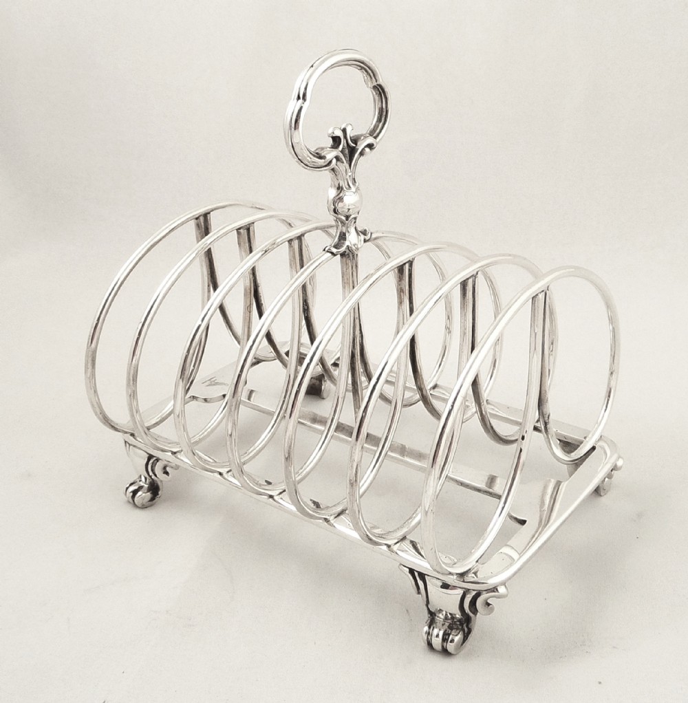 Heavy Antique Victorian Silver Toastrack 1848 - Robert Garrard II