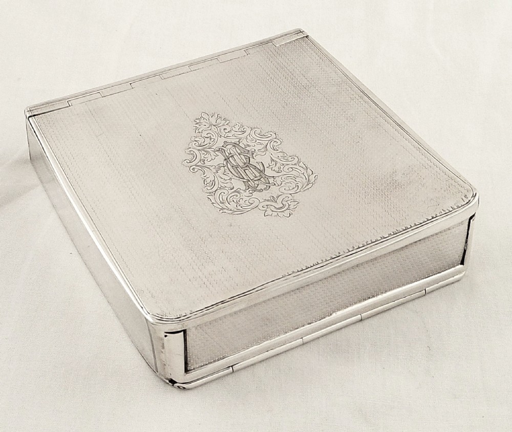 Antique Victorian Sterling Silver Sandwich Case / Tin 1855