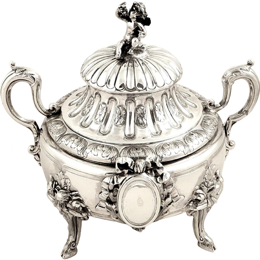 Antique French Silver Urn Style Caddy - Edmond Tetard, Paris