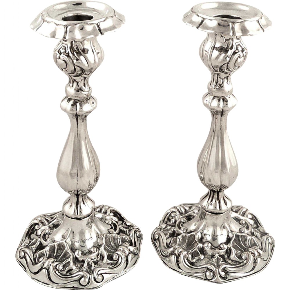 Superb Pair of Antique Swedish Silver Candlesticks - Västerås 1856