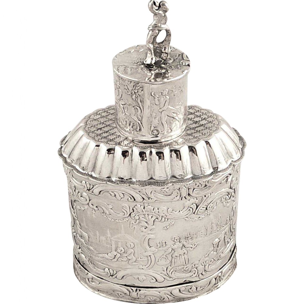 Antique Silver 19th Century Dutch Caddy c1880