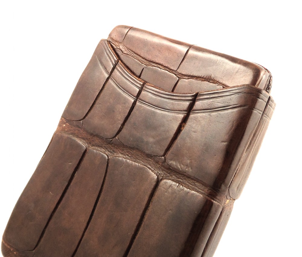 Antique Genuine Crocodile Leather Cigar Case c1880