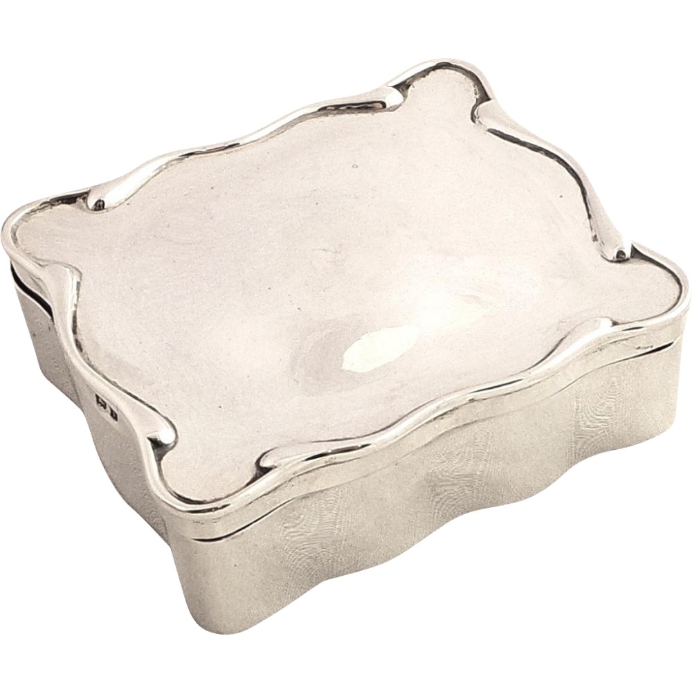Antique Edwardian Sterling Silver Ring Box 1908