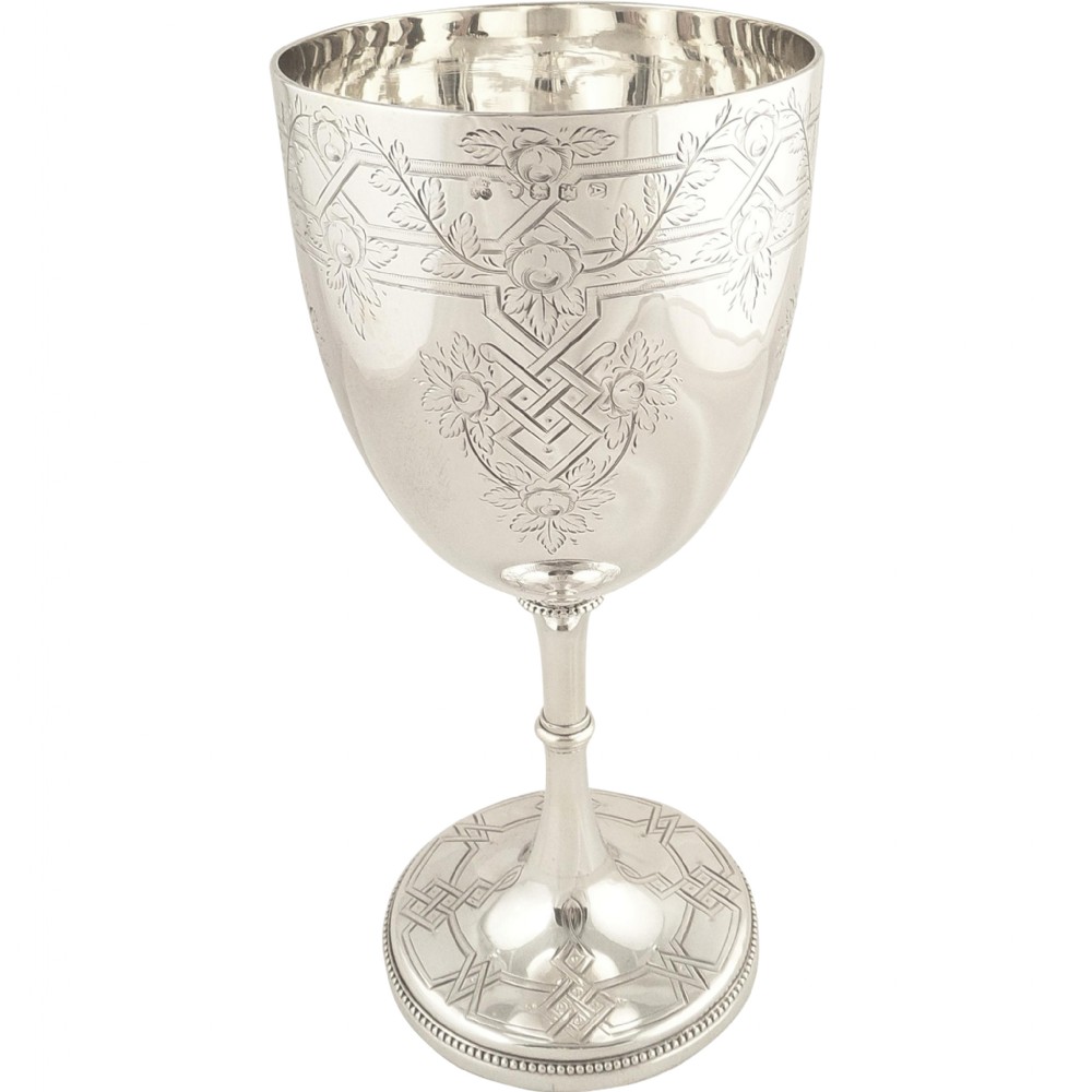 Huge Antique Victorian Sterling Silver Goblet / Cup - Exeter 1877