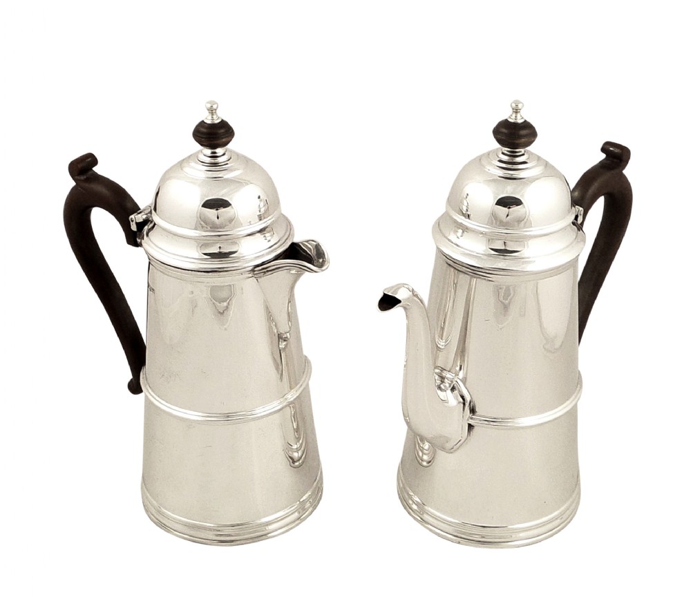 Antique Sterling Silver Cafe Au Lait Set - 1939 - Brook & Son, Edinburgh