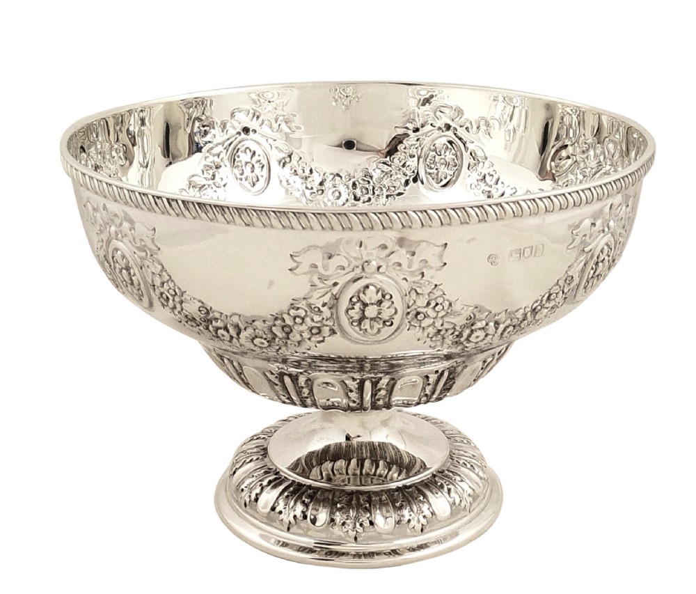 Antique Edwardian Sterling Silver Bowl on Pedestal Base - Goldsmiths 1905