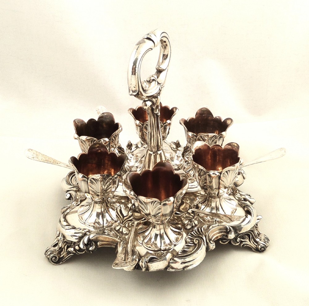 Superb Antique Regency Sheffield Plate Egg Cruet for Six c.1820