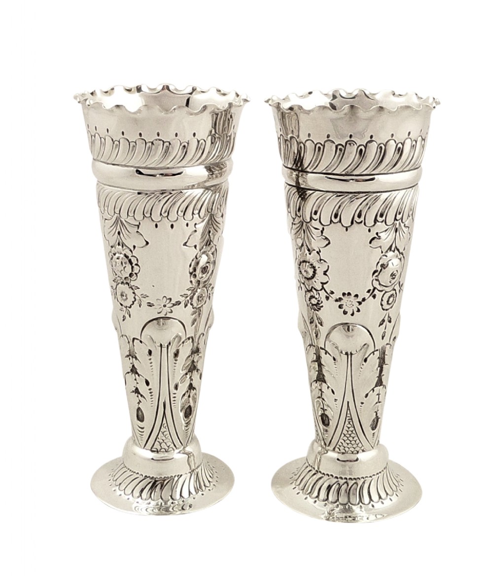 Super Pair of Antique Victorian Sterling Silver 5 1/2