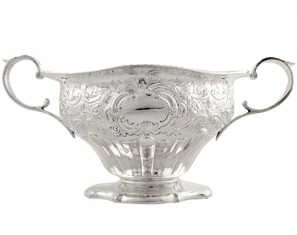 Super Antique Victorian Sterling Silver 2 Handle Bowl 1895