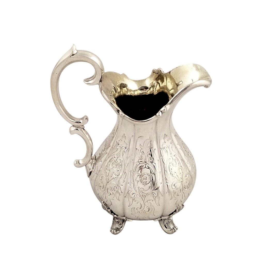 Antique Victorian Sterling Silver Jug - 1841 - Latin Motto