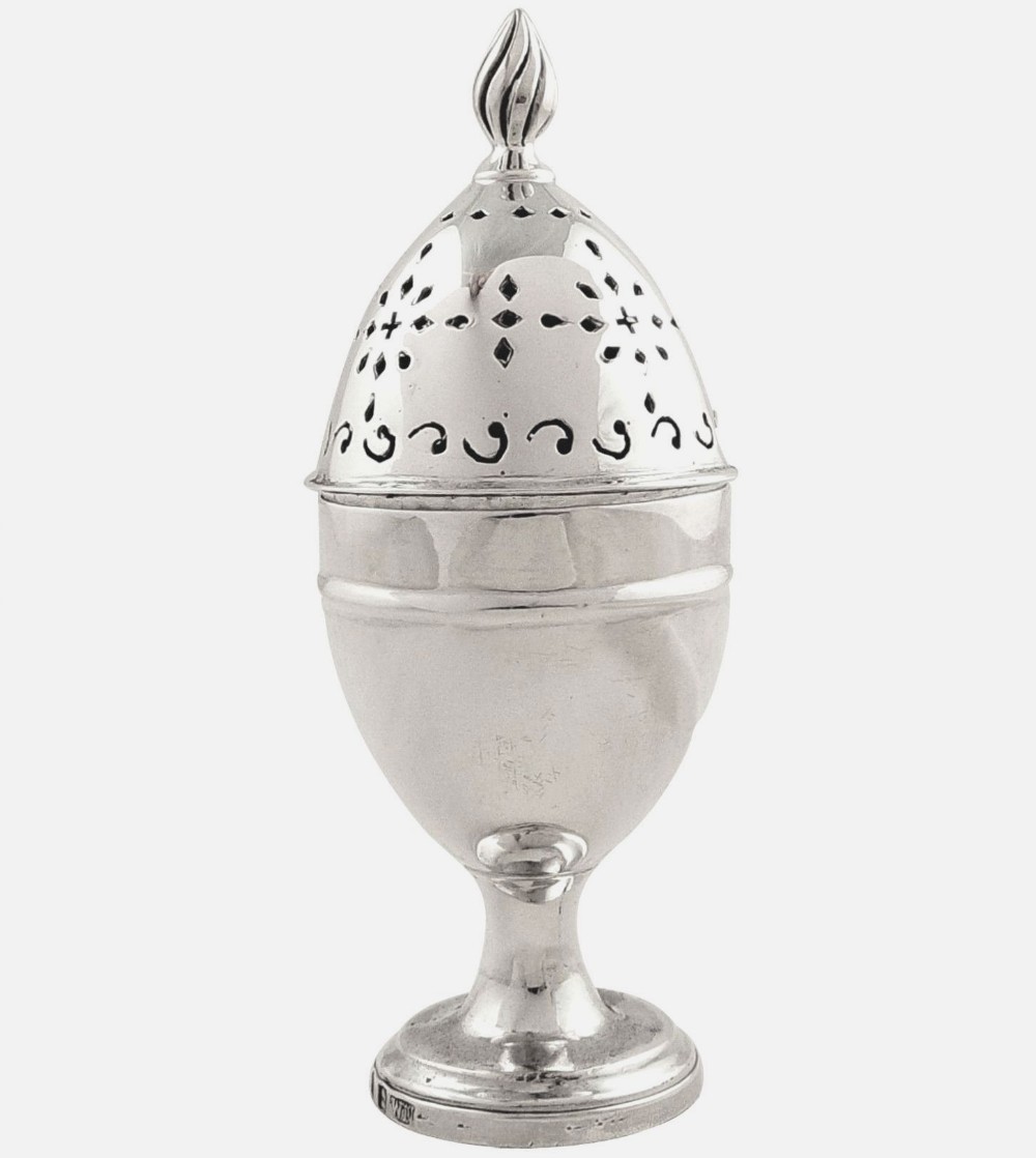 Antique Irish Sterling Silver Pounce Pot - Dublin 1819 - William Nolan