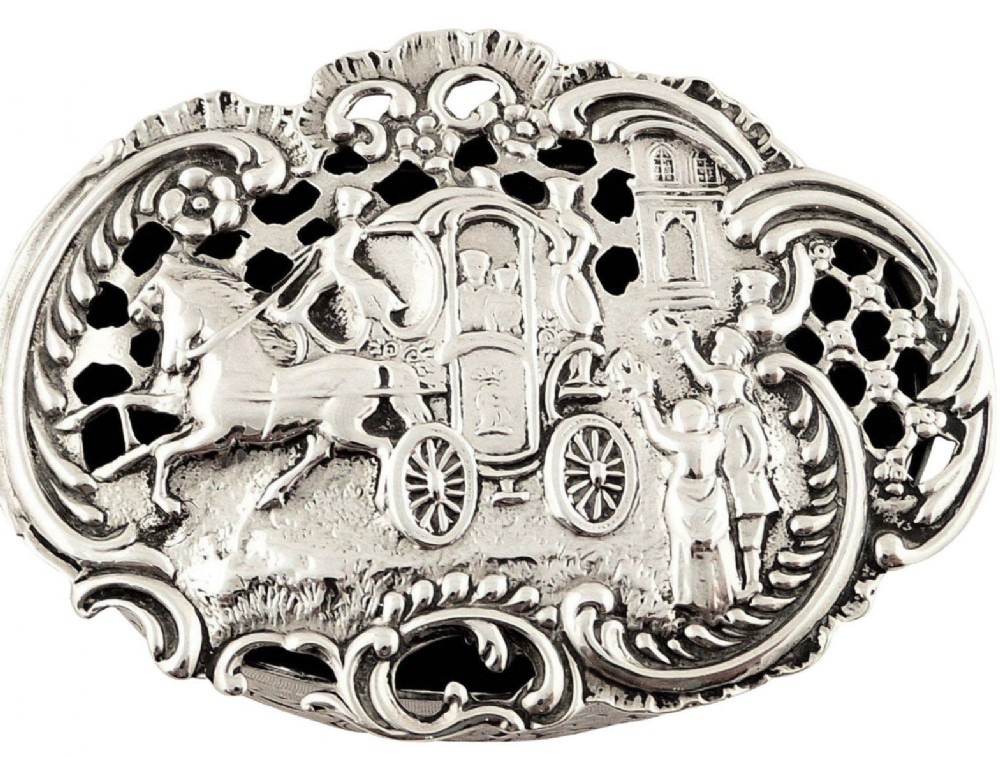 Antique Edwardian Sterling Silver Pierced Top Marriage / Wedding Box 1905