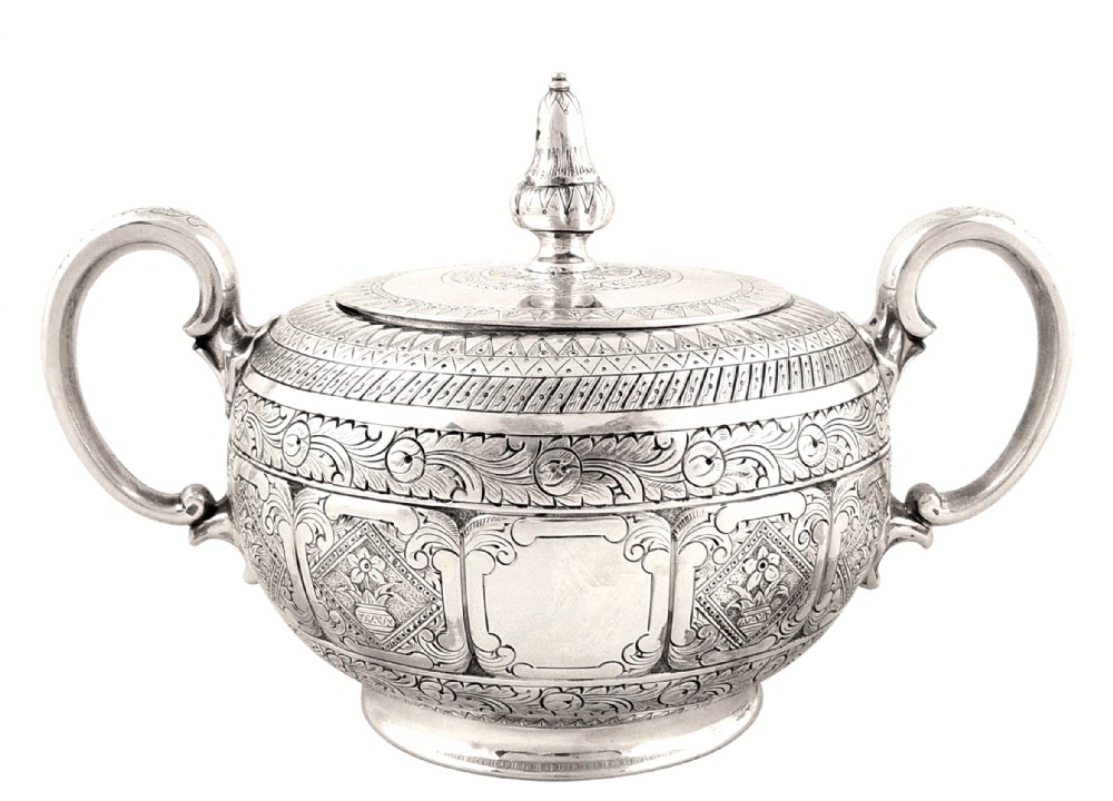 Antique Victorian Sterling Silver Bowl with Lid 1873