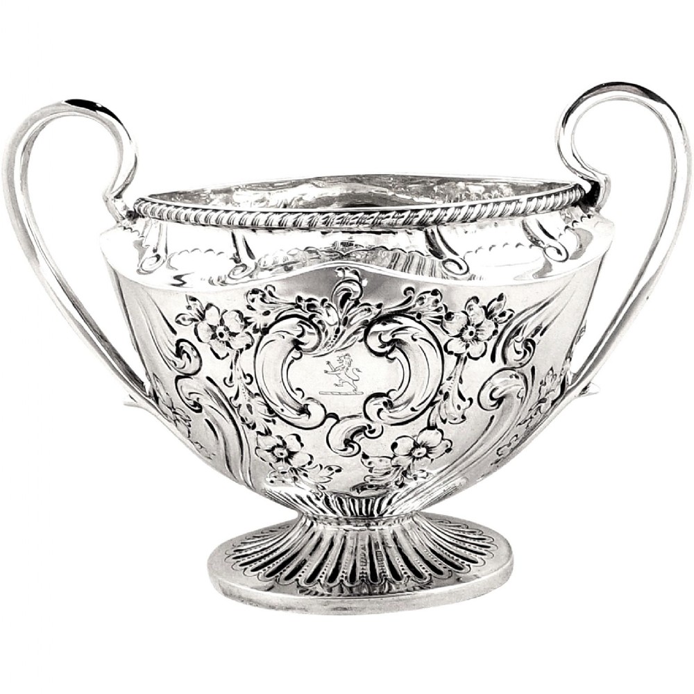 Antique Victorian Sterling Silver Bowl with Crest - 1898