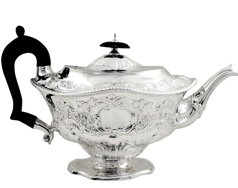 Antique Victorian Sterling Silver Teapot - 1895