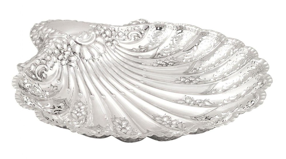 Antique Victorian Sterling Silver Pierced 'Strawberry' Dish 1898