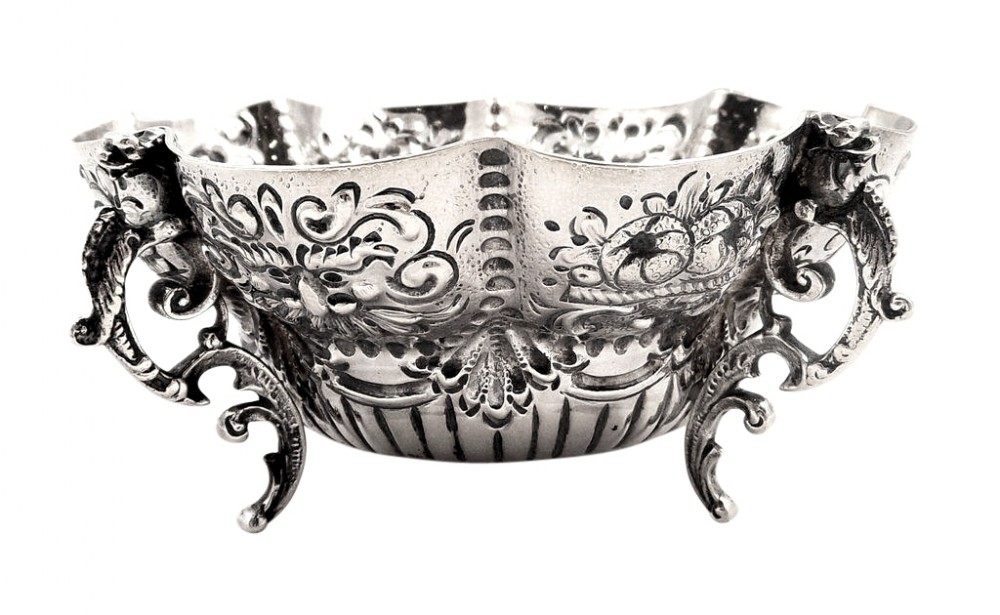 Unusual Antique Victorian Sterling Silver dish 1881