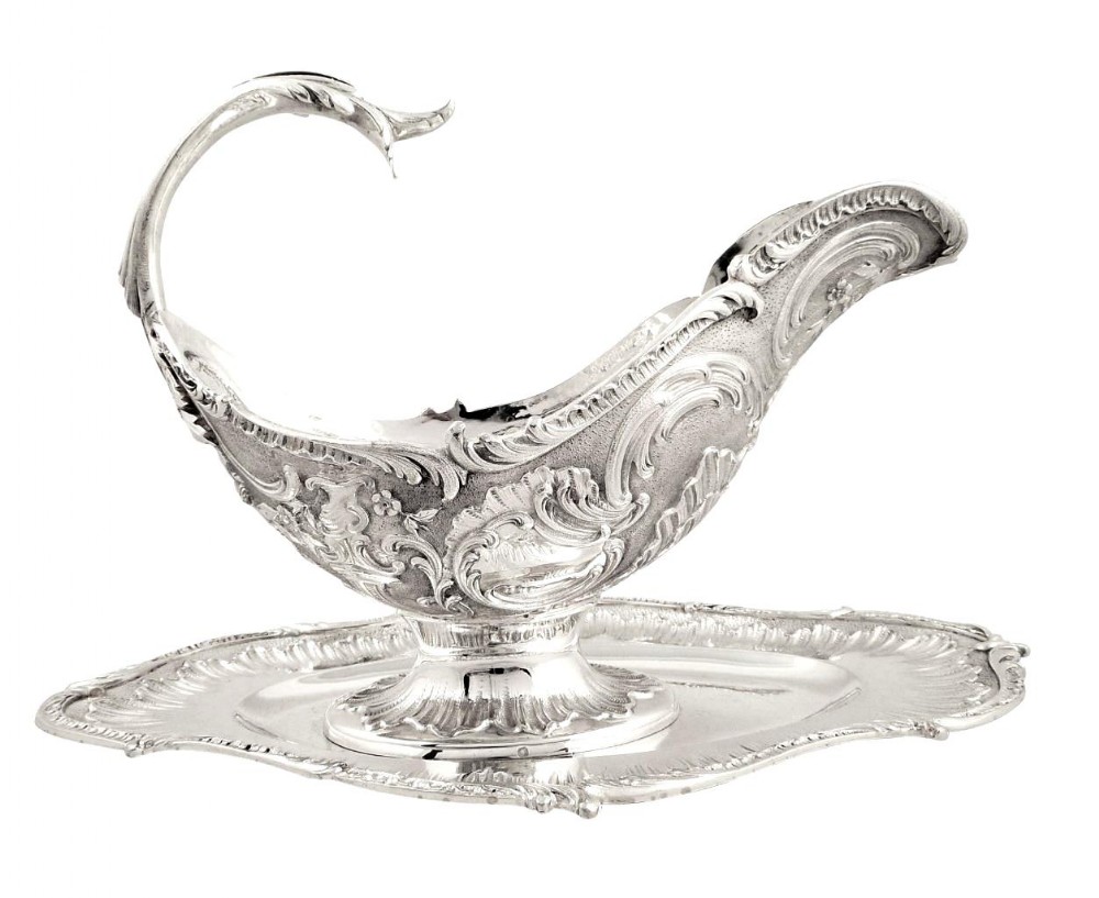 Antique French Silver Sauce Boat / Jug - c1840 Pierre Quielle