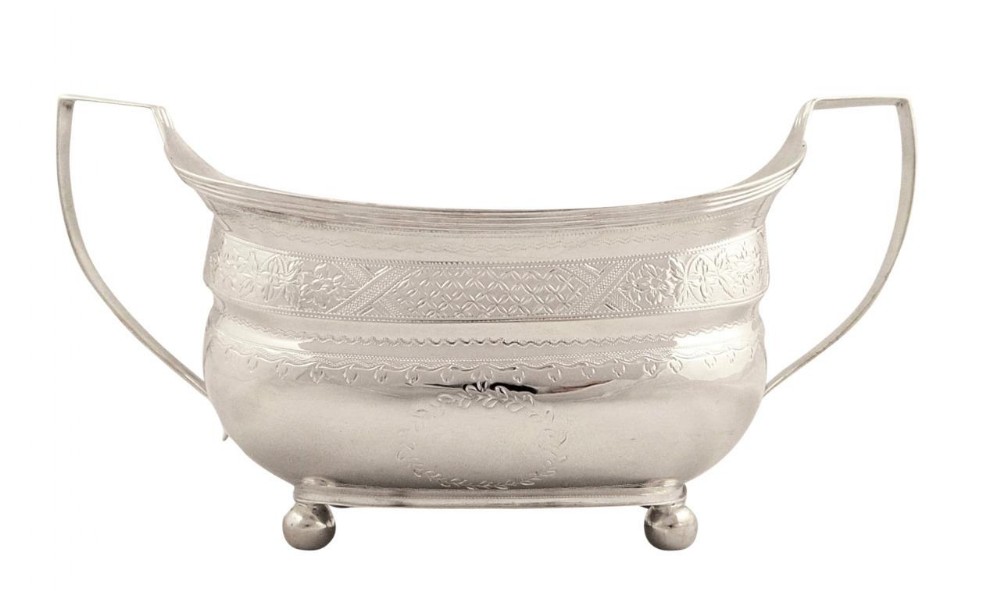 Antique Georgian Sterling Silver 2 Handle Bowl 1807