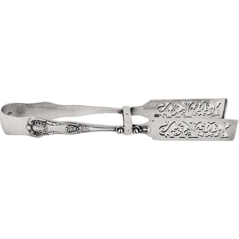 Antique Victorian Sterling Silver Asparagus Tongs - Goldsmiths 1900