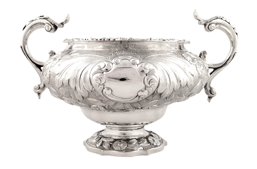 Antique Georgian Sterling Silver 2 Handle Bowl - 1827