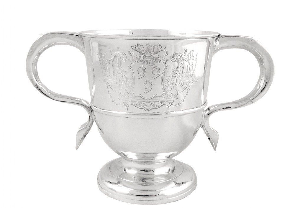 Antique Georgian Sterling Silver Porringer / 2 Handle Cup - 1731
