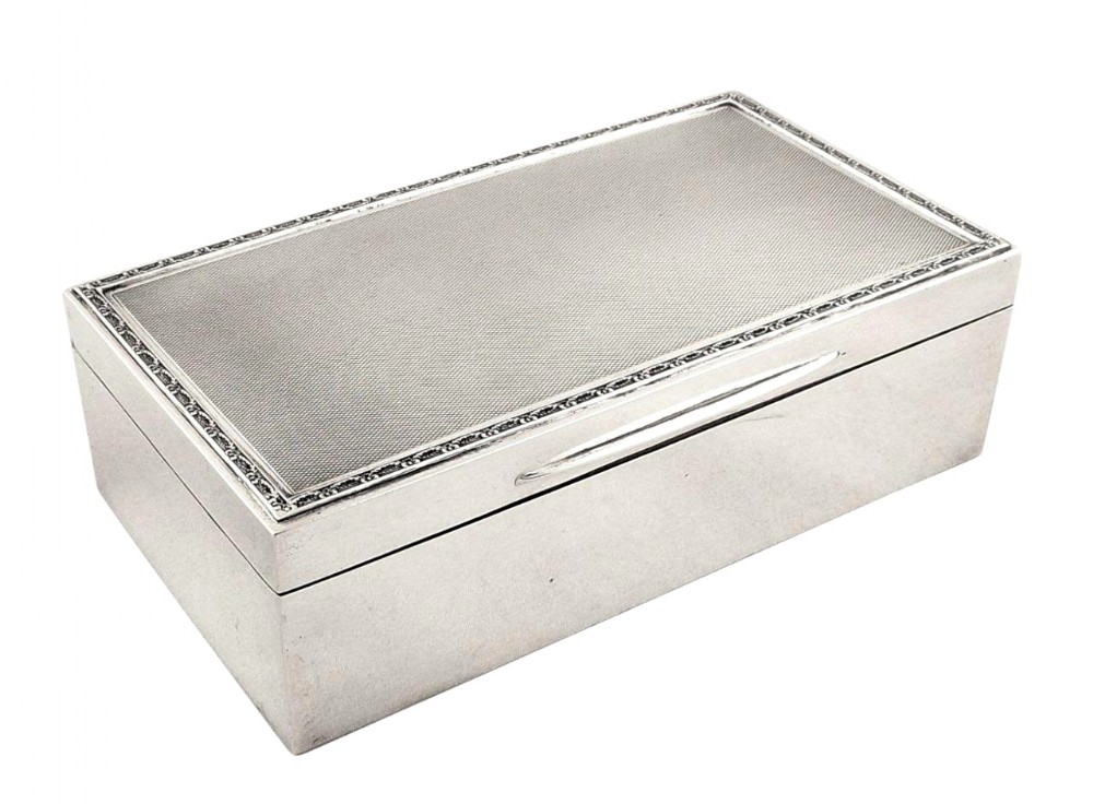 Antique Sterling Silver Cigarette Box 1932