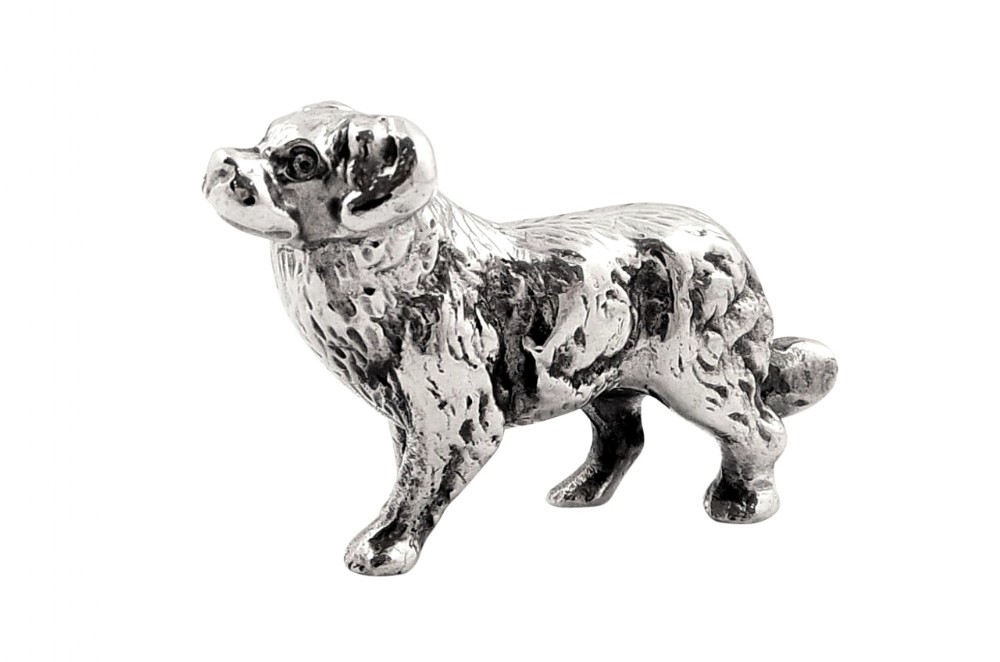 Super Antique Edwardian Silver Dog - 1904 - Retriever / Spaniel