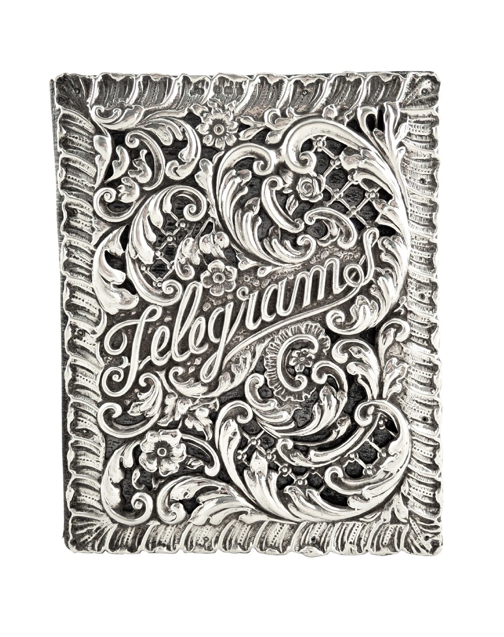 Antique Solid Silver Front Telegram Folder/Case 1903