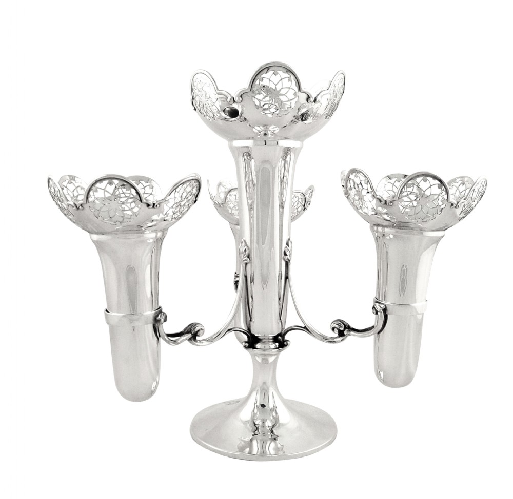 Antique Sterling Silver 4 Arm Epergne / Vase - 1912 - Goldsmiths & Silversmiths