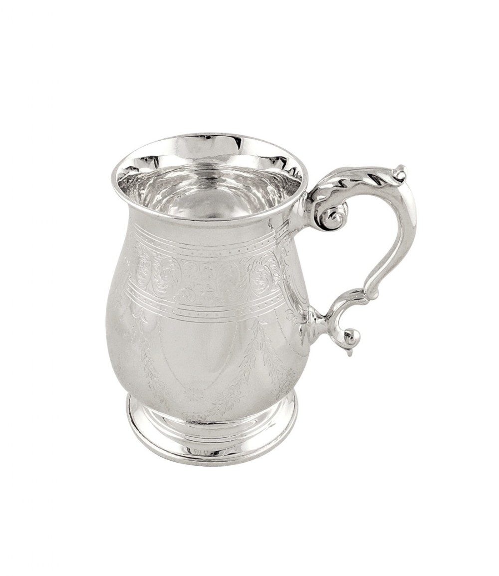 Victorian Sterling Silver Pint Mug/Tankard - 1880 - Mappin & Webb