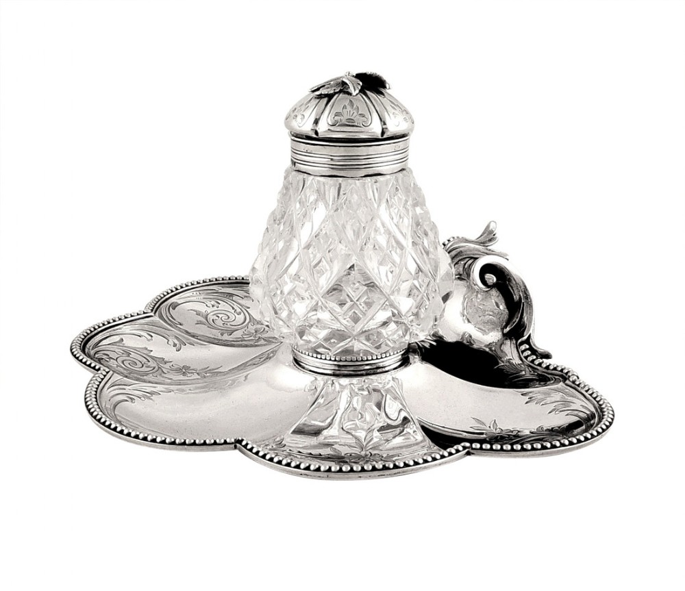 Antique Victorian Sterling Silver Inkstand 1857