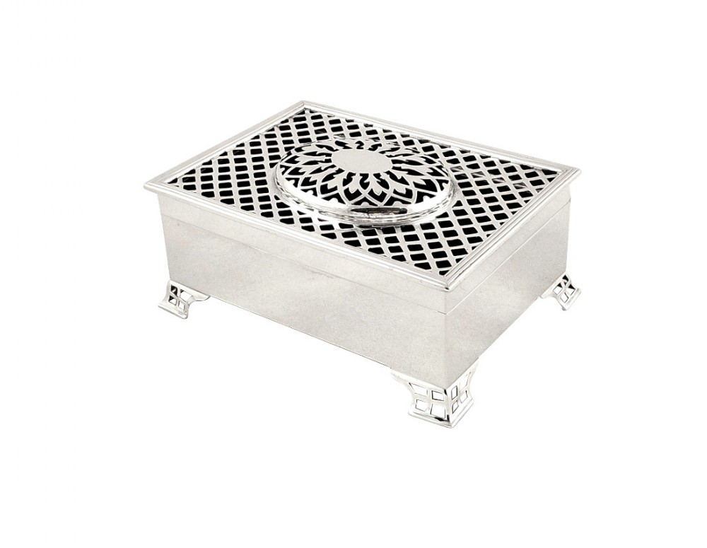 Antique Edwardian Sterling Silver Trinket / Jewel Box 1906