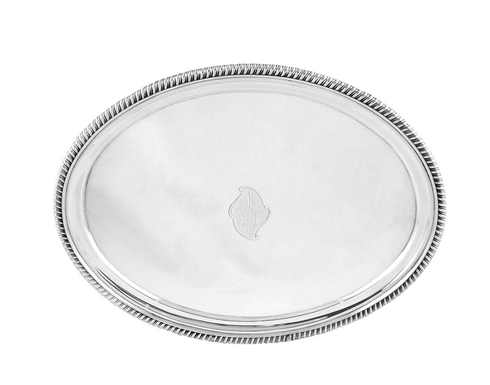 Antique Georgian Sterling Silver Card Tray 1807