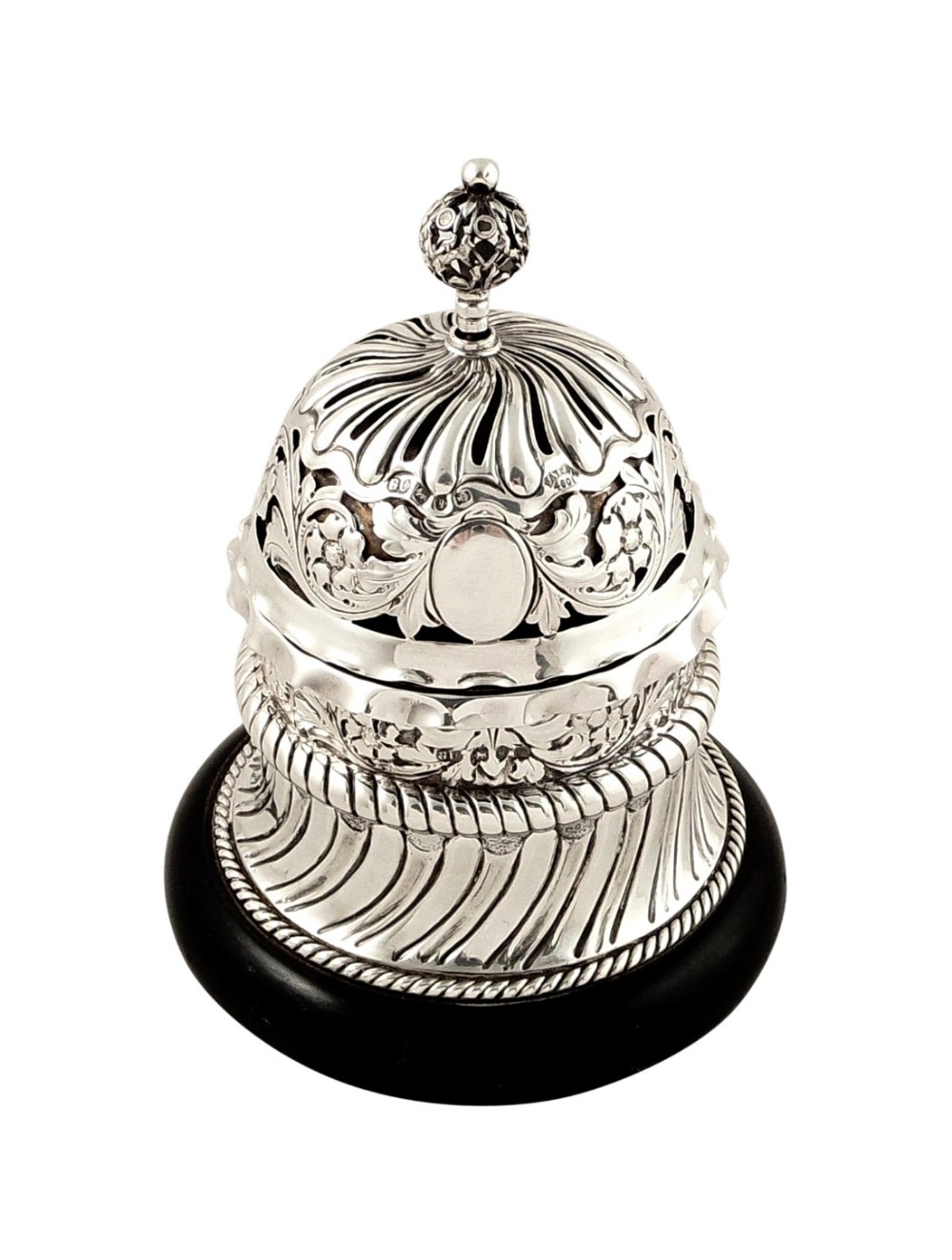 Unusual Antique Victorian Silver Shop/Reception Bell with Lid 1890