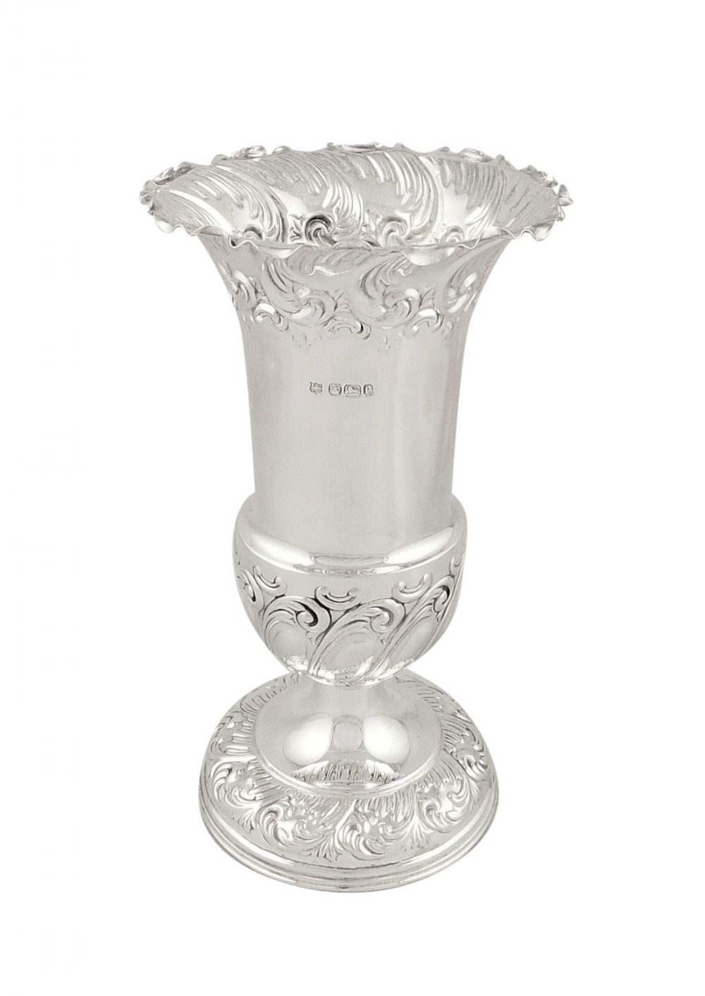 Antique Victorian Sterling Silver Vase 1897