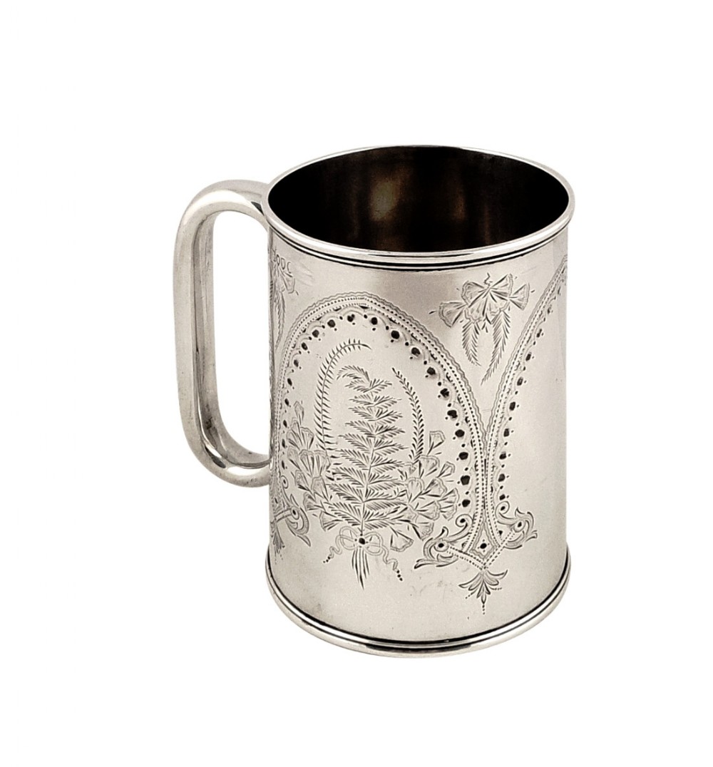 Antique Victorian Sterling Silver Pint Mug/Tankard 1881