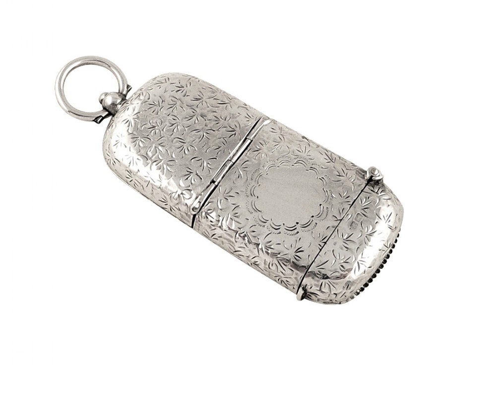 Antique Edwardian Sterling Silver Sovereign & Vesta Case 1910