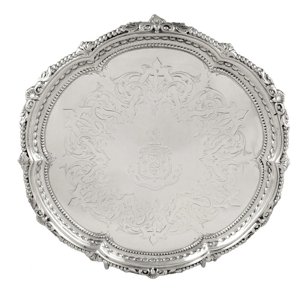 Antique Victorian Sterling Silver Tray 1888