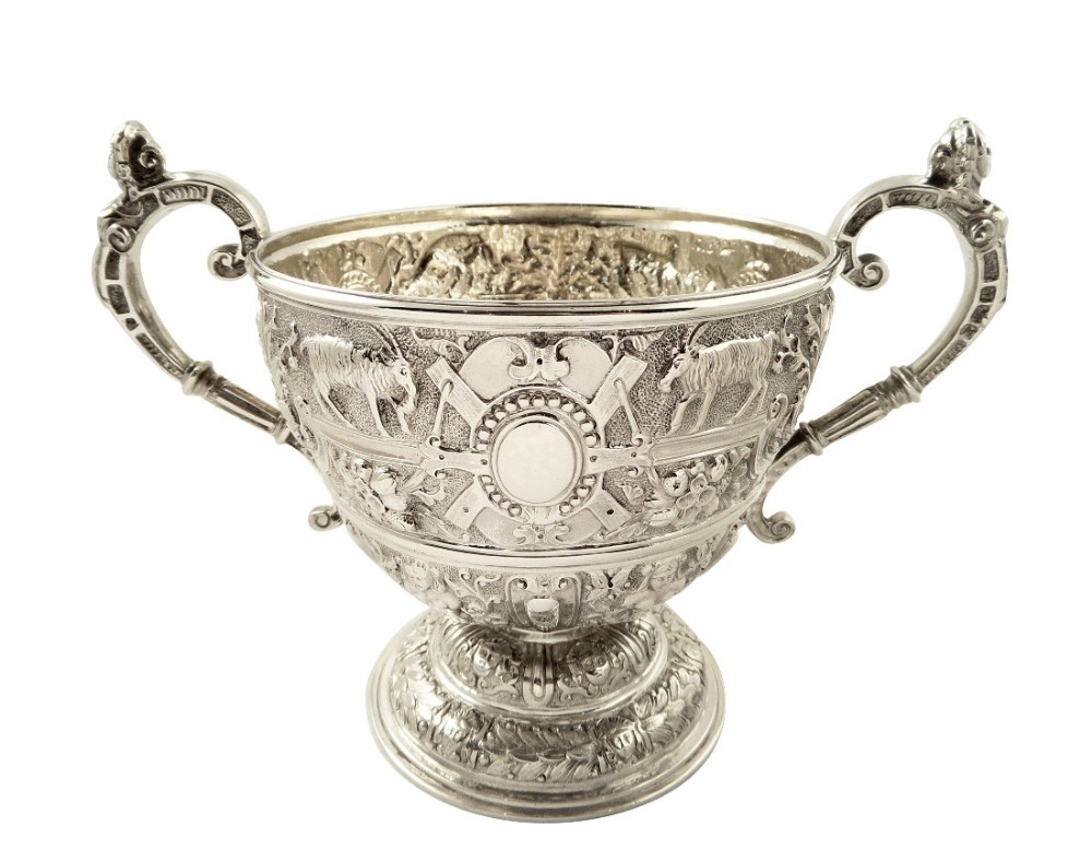 Antique Victorian Sterling Bowl - 1882 - Animals