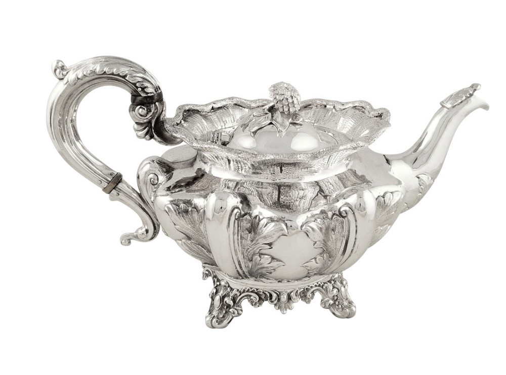 Antique Early Victorian Sterling Silver Teapot 1839