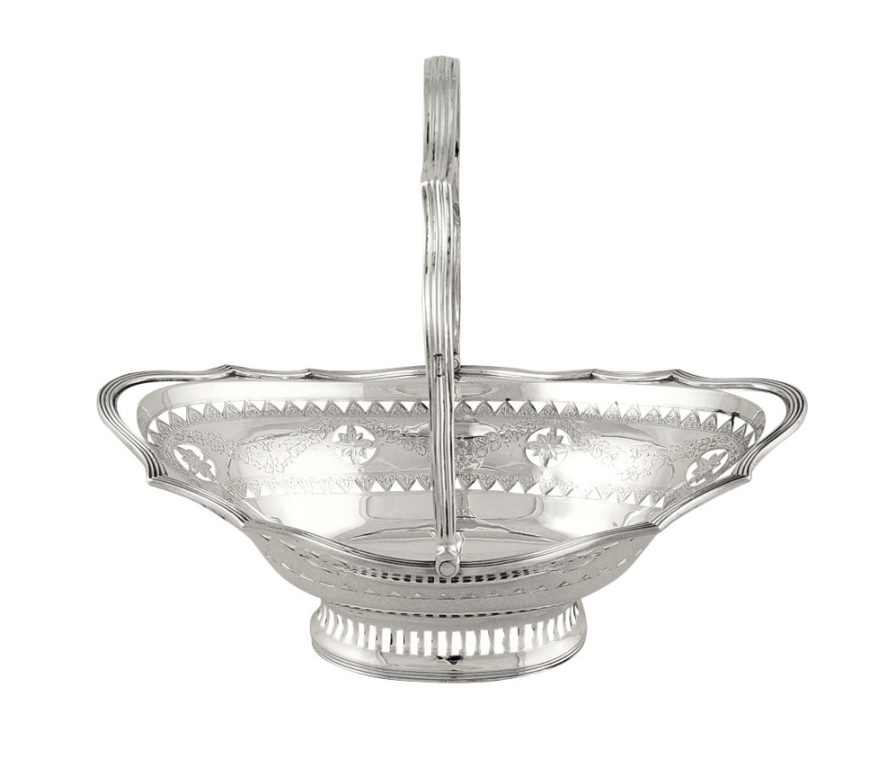 Antique Edwardian Sterling Silver Basket 1902