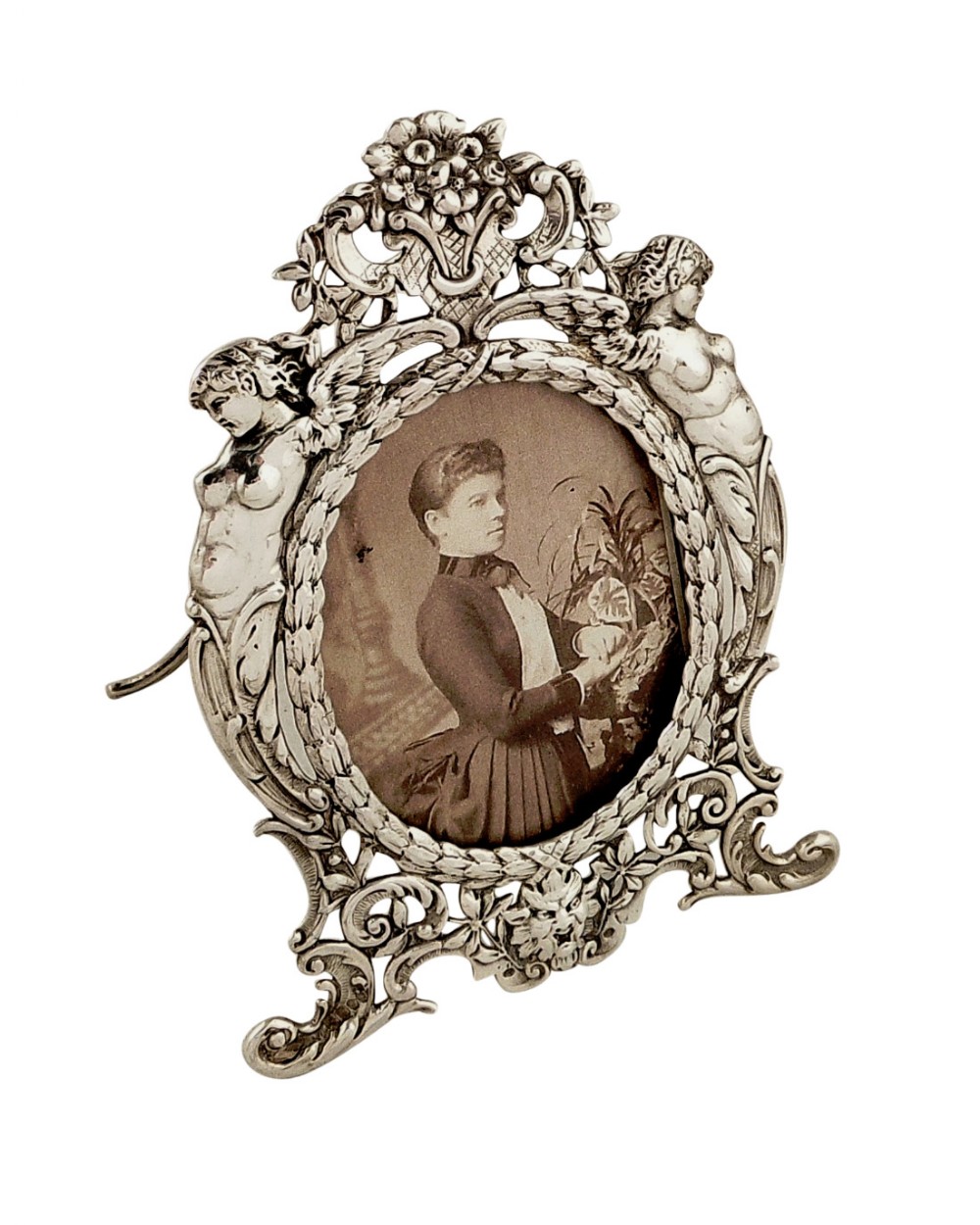 Antique Sterling Silver Pierced Photo Frame 1903