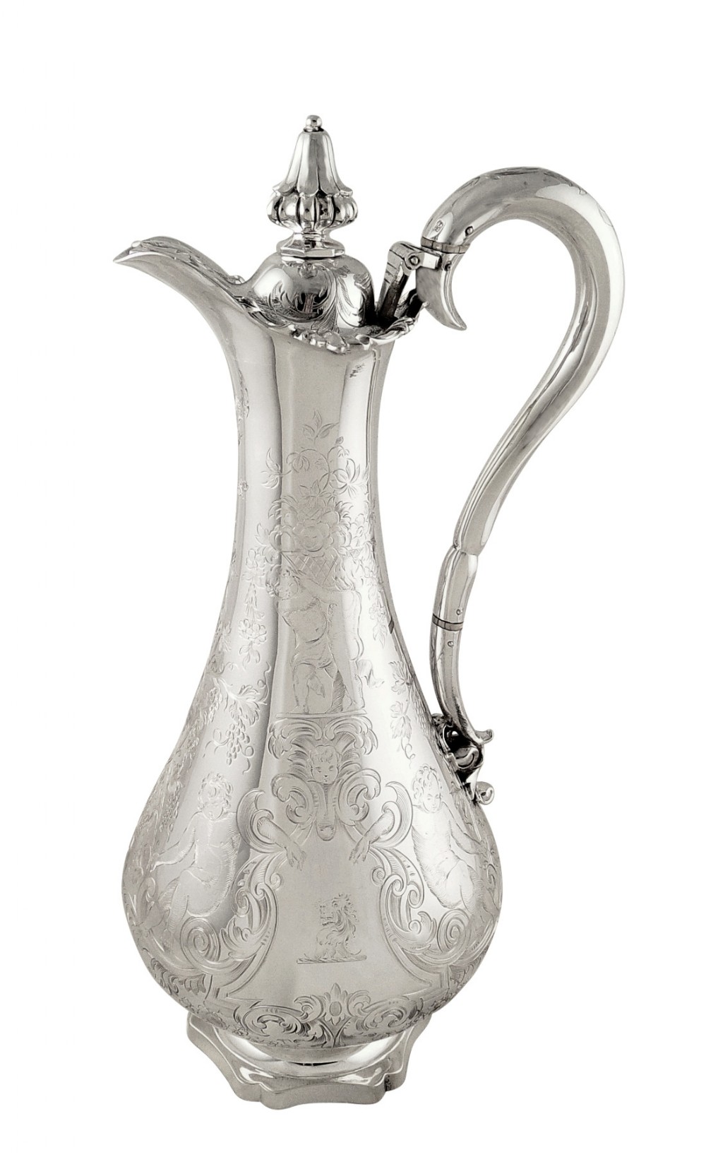 Antique Early Victorian Sterling Silver Claret Jug / Wine Ewer 1843