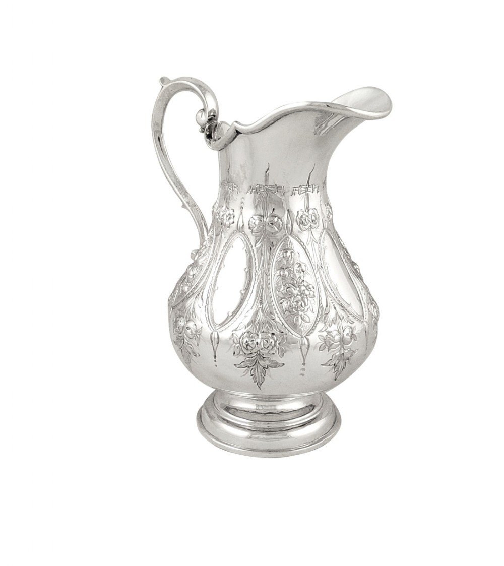Antique Victorian Sterling Silver Jug - Chester 1866