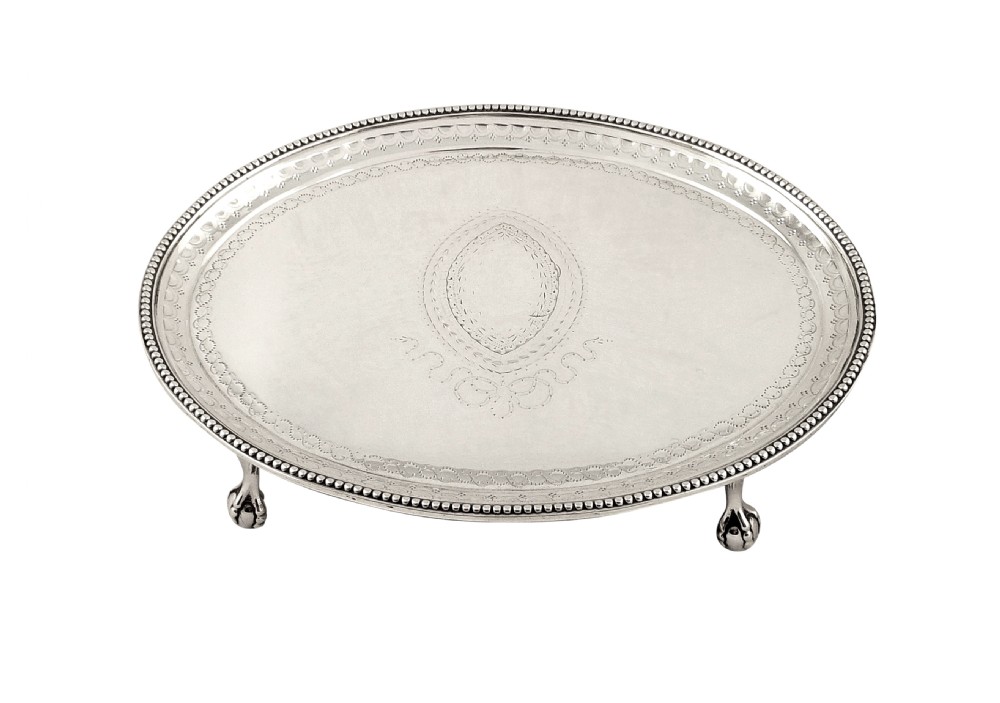 Antique Georgian Sterling Silver Teapot Stand 1787 - Hester Bateman