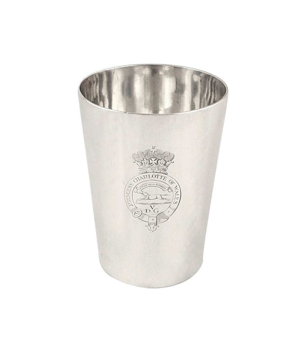 Antique Edwardian Sterling Silver Beaker - 1908 - Princess Charlotte of Wales