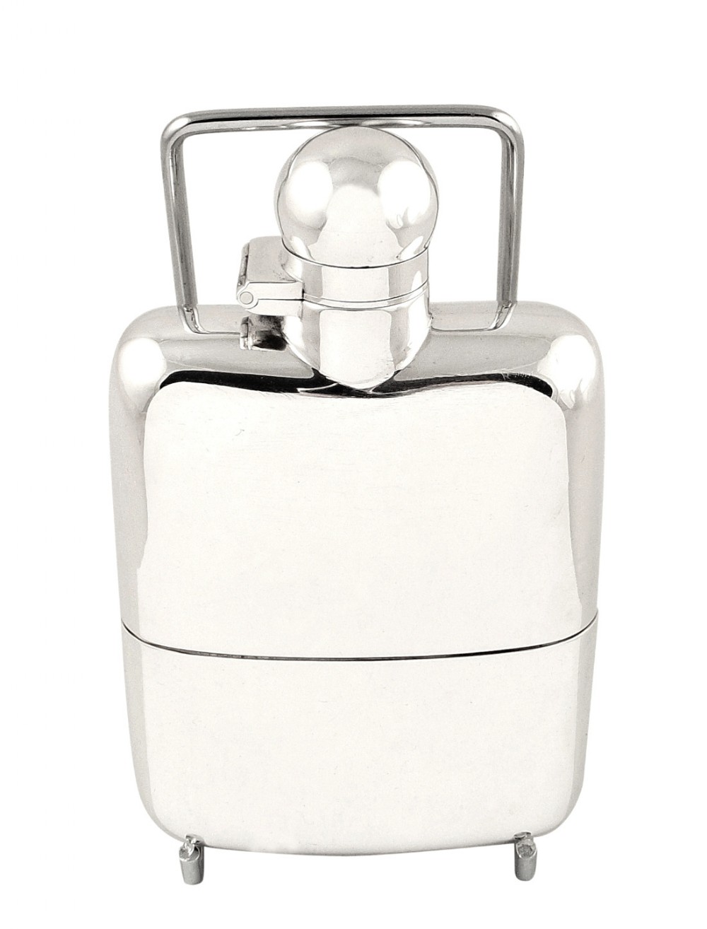 Antique Sterling Silver Hip Flask with Cup - 1926 James Dixon & Sons