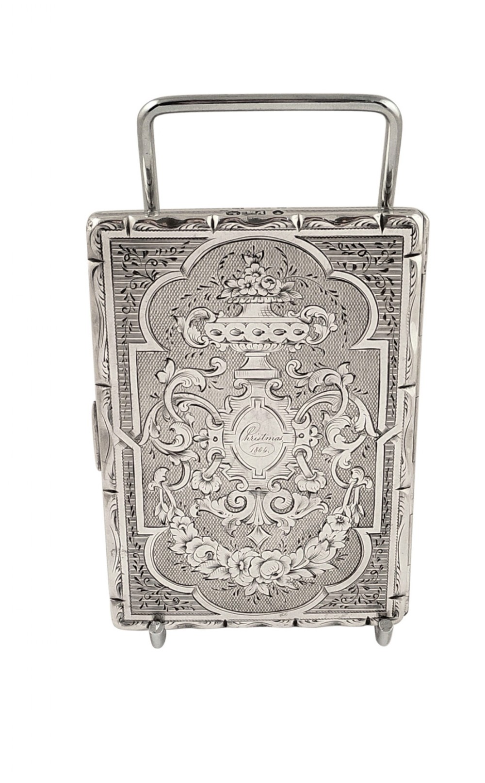 Antique Victorian Sterling Silver Card Case /Aide Memoire 1864